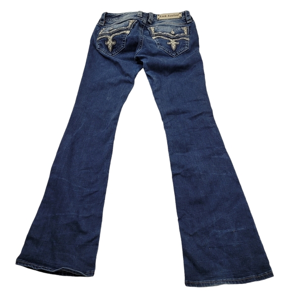 Rock Revival Womens  Jeans 28 x 34 Caress Bootcut Blue Distressed - Picture 3 of 7